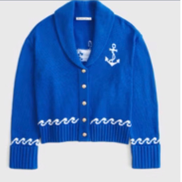 NWT Blue Anchor & Whale Cardigan Sweater - Picture 2 of 6